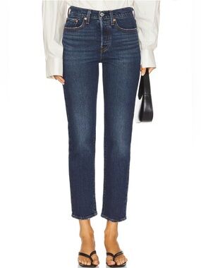 Levi’s Wedgie Straight Jeans 27 Indifferent Indigo Dark Wash Capsule Minimal